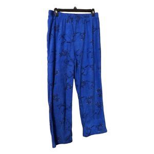 Blue Soft Reindeer Christmas Light Accent Stretch Waist Pajama Pants Sz XL